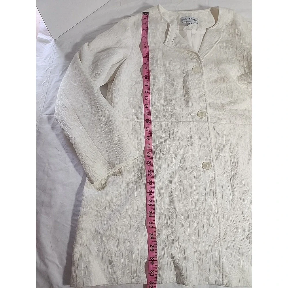Vintage Sag Harbor Ivory Quilted Mid Length Coat Size 14‎